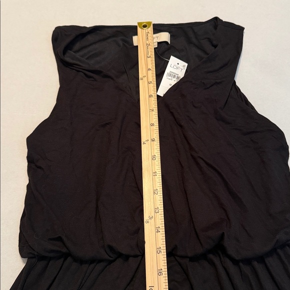 NWT LOFT Black V-Neck Sleeveless Midi Dress Size M - Picture 4 of 8